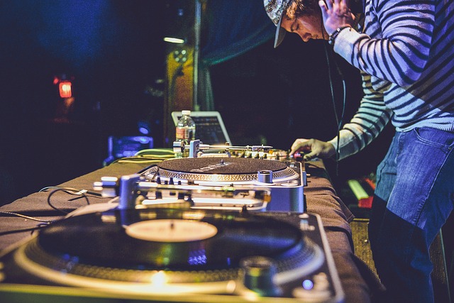 DJ playing at an event