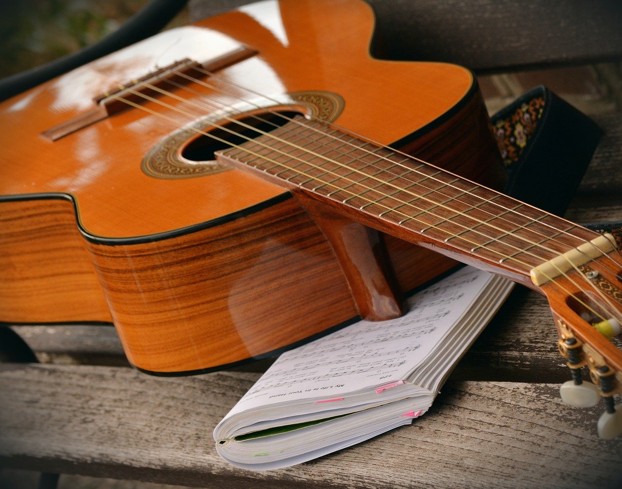 acoustic guitar and music