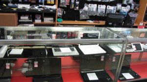 Display cabinet of laptops and other electronics