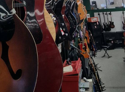 Musical instrumentson display at Record Head