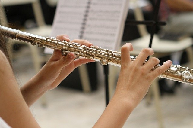 Lady playing a musical instrument