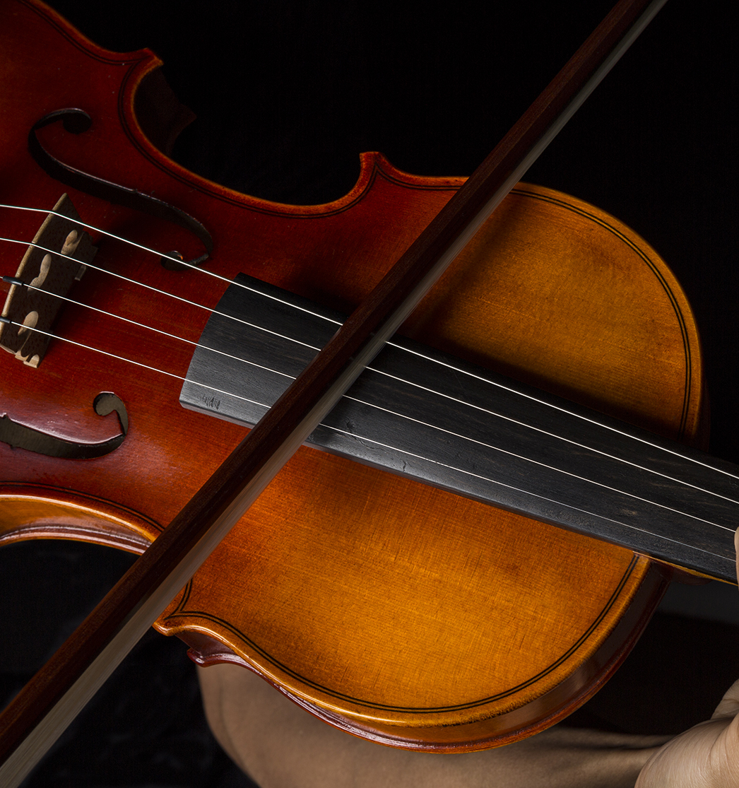 A close up of a beautiful violin