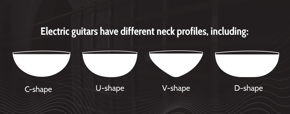 a visual representation of the different neck profiles on electric guitars