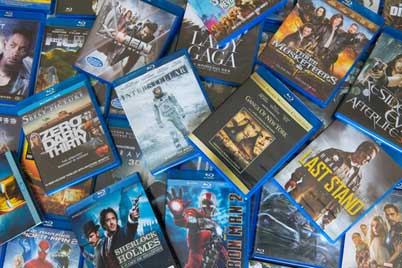 Blue Ray Movies in a pile