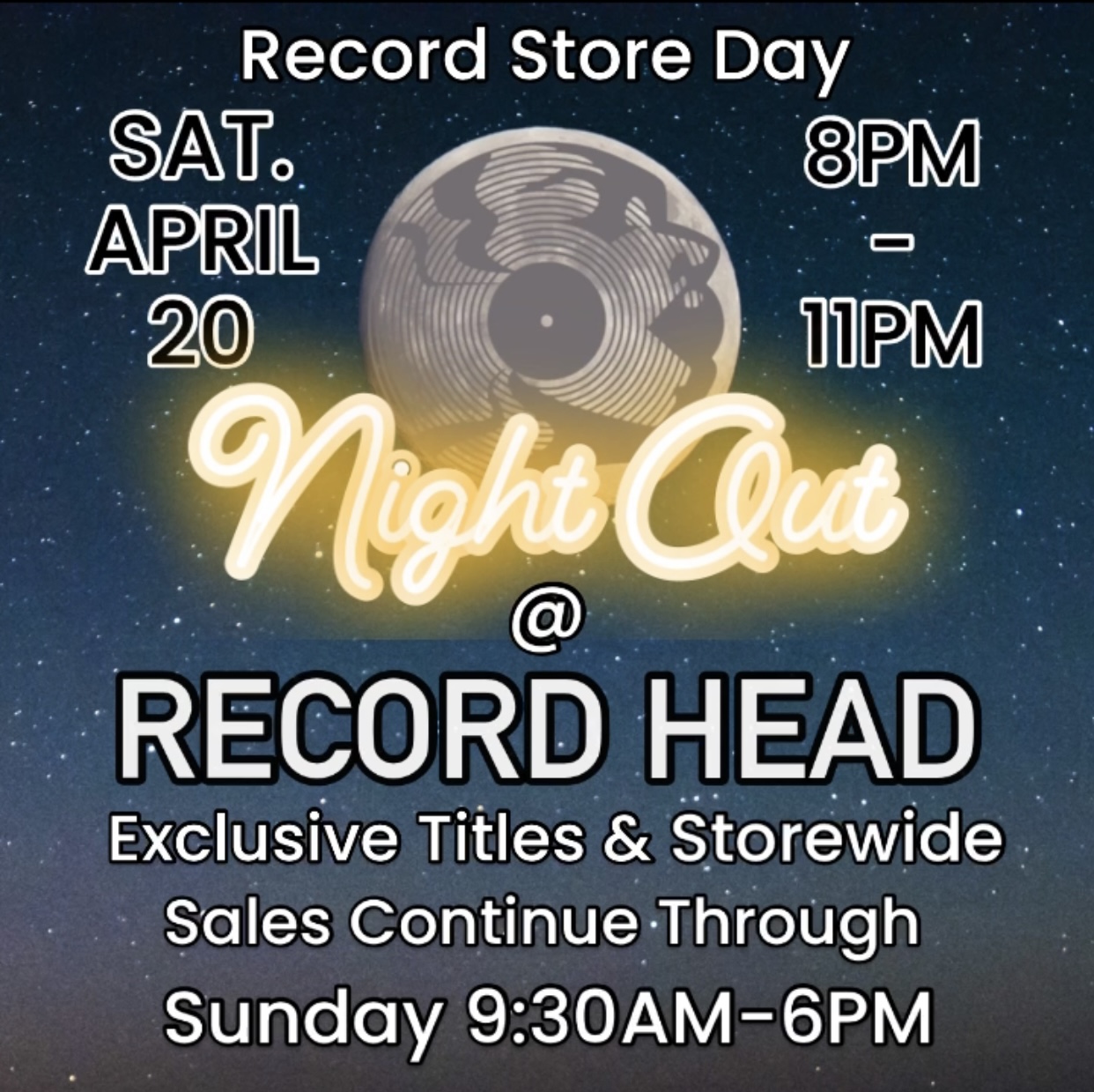 Join Us for Record Store Day April 20th 21st Record Head